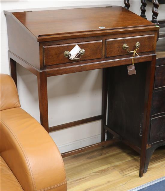 A George III style mahogany clerks desk W.76cm.